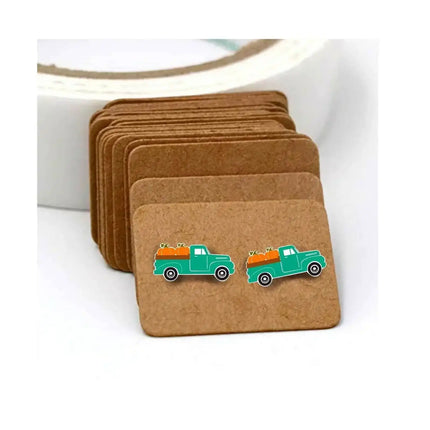 Custom Acrylic Stud Earrings ~ FALL TRUCK - Sip Sleeves