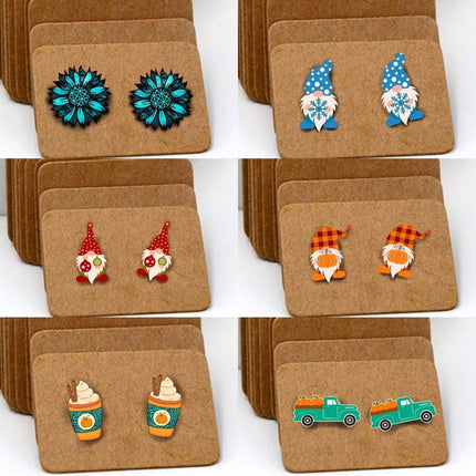 Custom Acrylic Stud Earrings ~ PUMPKIN LATTE - Sip Sleeves