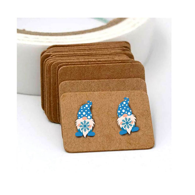 Custom Acrylic Stud Earrings ~ WINTER GNOME (snowflake) - Sip Sleeves