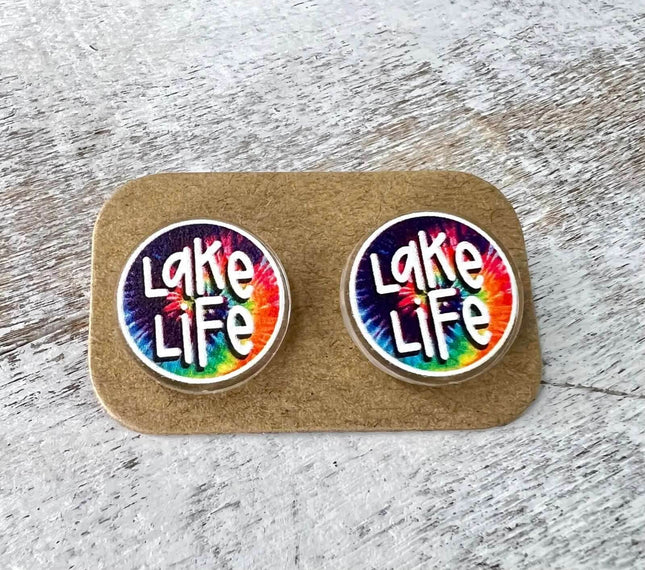 Custom Lake Life Acrylic Laser Cut Earrings - Sip Sleeves
