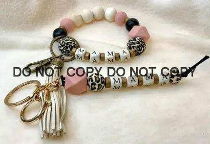 Custom Leopard MAMA Keychain OR Bracelet - Sip Sleeves