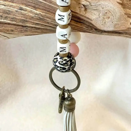 Custom Leopard MAMA Keychain OR Bracelet - Sip Sleeves