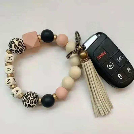 Custom Leopard MAMA Keychain OR Bracelet - Sip Sleeves