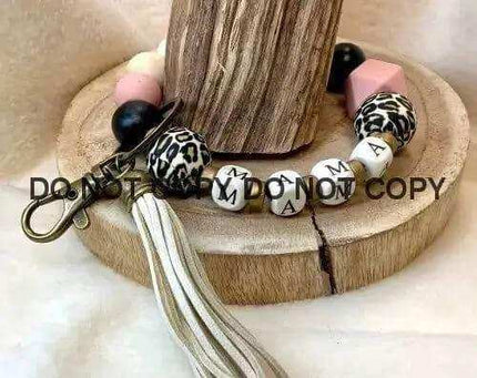 Custom Leopard MAMA Keychain OR Bracelet - Sip Sleeves