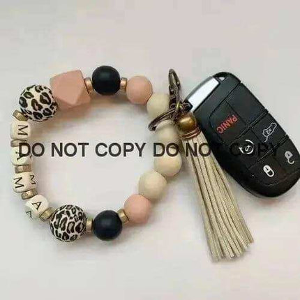 Custom Leopard MAMA Keychain OR Bracelet - Sip Sleeves