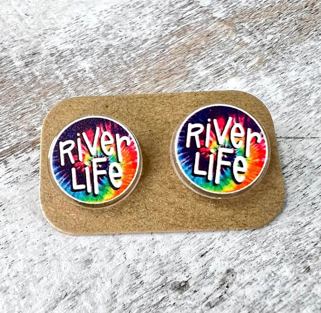 Custom River Life Acrylic Laser Cut Earrings - Sip Sleeves