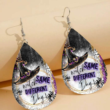 Custom Vegan Leather Tear Drop Earrings ~ Football MomTear drop fun jewelry - Sip Sleeves