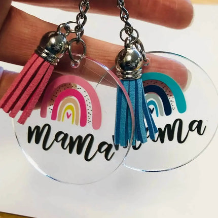 Cute Acrylic Mama Tassel Keychain ~ now in stock! - Sip Sleeves