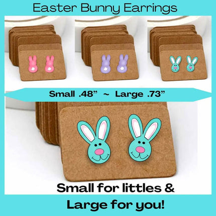 Easter Bunny ~ Acrylic Laser Cut Custom Earrings 2 Sizes - Sip Sleeves