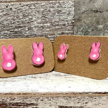 Easter Bunny ~ Acrylic Laser Cut Custom Earrings 2 Sizes - Sip Sleeves