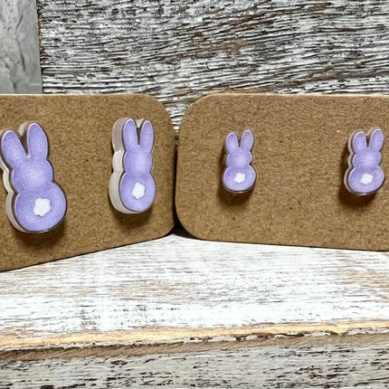 Easter Bunny ~ Acrylic Laser Cut Custom Earrings 2 Sizes - Sip Sleeves
