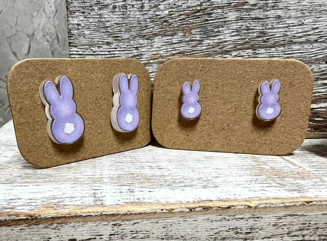 Easter Bunny ~ Acrylic Laser Cut Custom Earrings 2 Sizes - Sip Sleeves