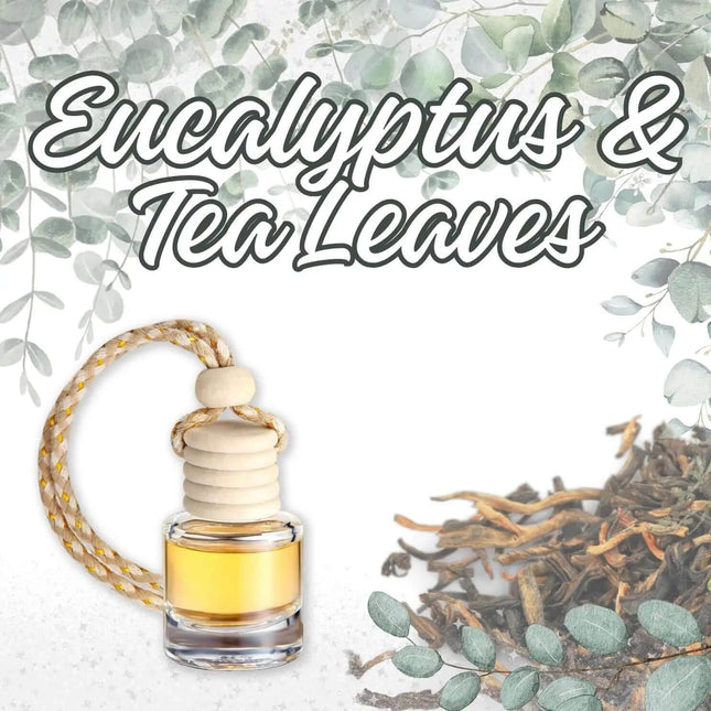Eucalyptus & Tea Leaves Car Home Fragrance Diffuser All Natural Coconut Oil Freshener Air Home - Sip Sleeves