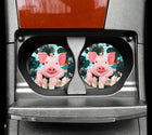 Exclusive Samuel The Pig Neoprene Car Coaster Set for Cup Holder Absorbent Washable and Fun - Sip Sleeves