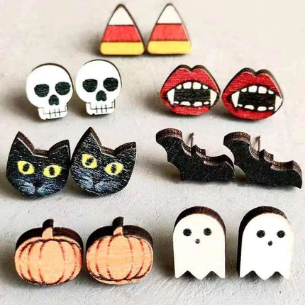 Fall & Halloween Wood Stud Earrings *NEW* - Sip Sleeves