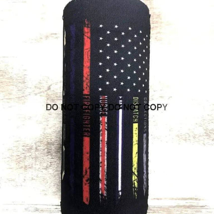 First Responder Print Slim Can Koozie - Sip Sleeves