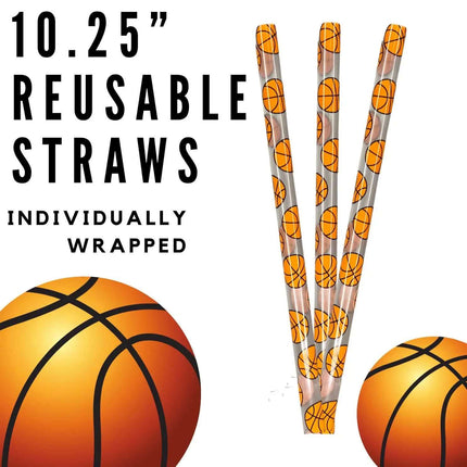 Flamingo 10.25" Long Printed Plastic Straws ~ IND WRAPPED