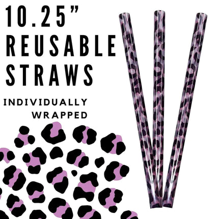 Flamingo 10.25" Long Printed Plastic Straws ~ IND WRAPPED