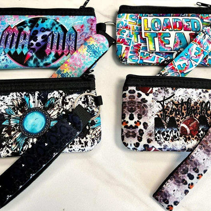 Hardcore Football Mom ID Wristlet Wallet with Loop - Sip Sleeves