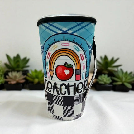30 OZ Teal Teacher Insulated Cup Cover Sleeve