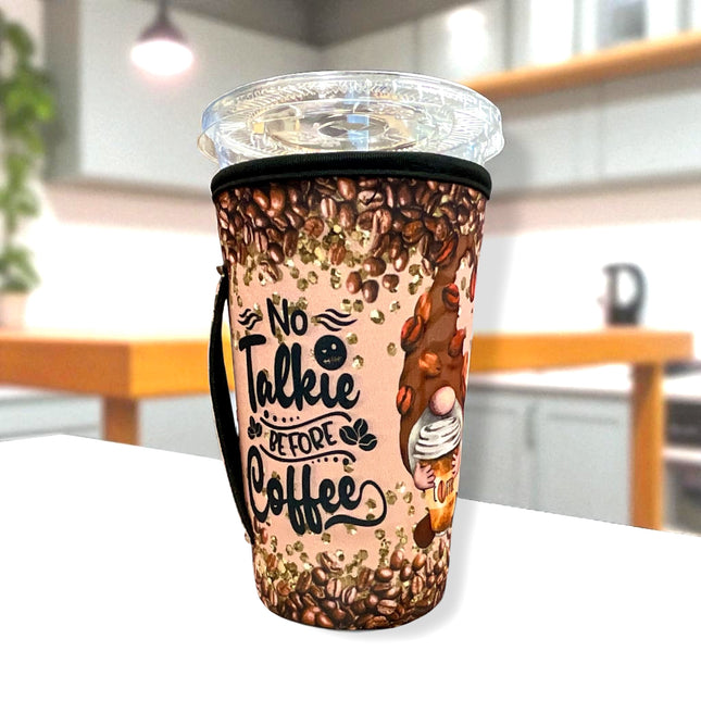 20 OZ Talkie Coffee Gnome  Insulated Cup Cover Sip Sleeve Fits 20-32 OZ Cups