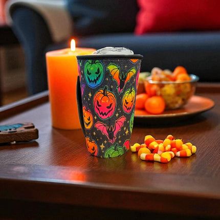 30 OZ Neon Pumpkin Halloween Insulated Cup Cover Sleeve
