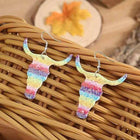 In Stock ~Chunky Glitter Bullskull Earrings - Sip Sleeves