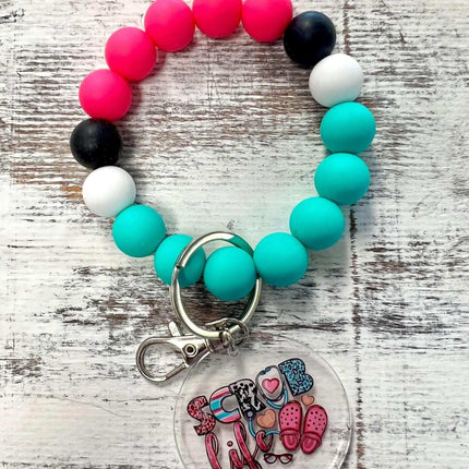 In Stock & Gorgeous 🩺 ~ Scrub Life Nurse Key Ring Bracelet - Sip Sleeves