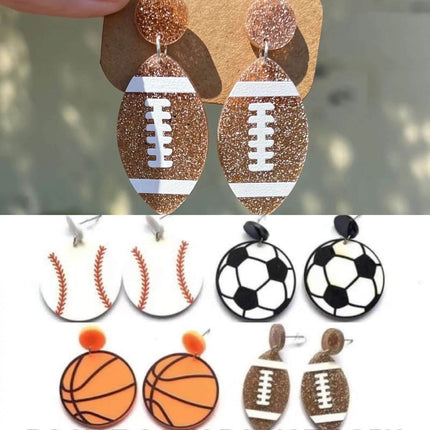 In Stock Now ~Acrylic Sports Earrings - Sip Sleeves