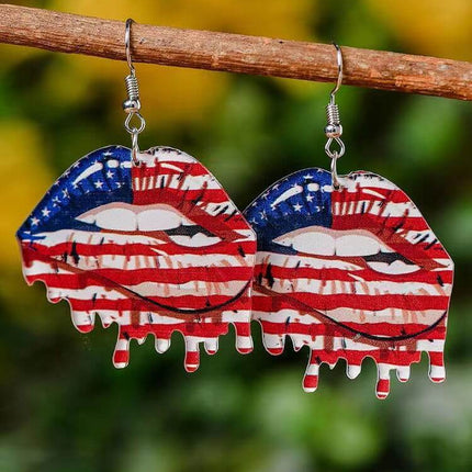 In Stock Now ~Patriotic Acrylic Earrings - Sip Sleeves