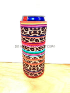 Leopard Serape Print Slim Can Koozie - Sip Sleeves