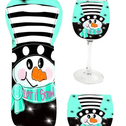 Let it Snow~ ~ Insulated Wine Set 3 PCs ~ Custom Design - Sip Sleeves
