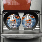 Let's Play The Quiet Game Funny Cow Neoprene Car Coaster Set for Cup Holder Absorbent Washable and Fun - Sip Sleeves