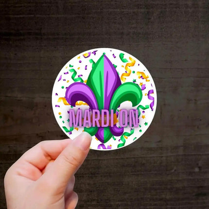 Mardi Gras 🌟 Exclusive Custom Vinyl Sticker 10 Pack - Sip Sleeves