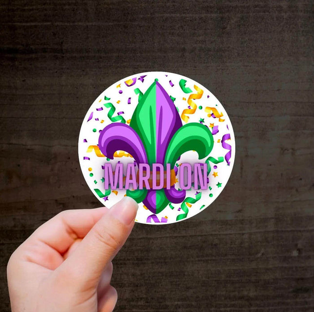 Mardi Gras 🌟 Exclusive Custom Vinyl Sticker 10 Pack - Sip Sleeves