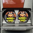 Monkey Farts Neoprene Car Coaster Set for Cup Holder Absorbent Washable and Fun - Sip Sleeves