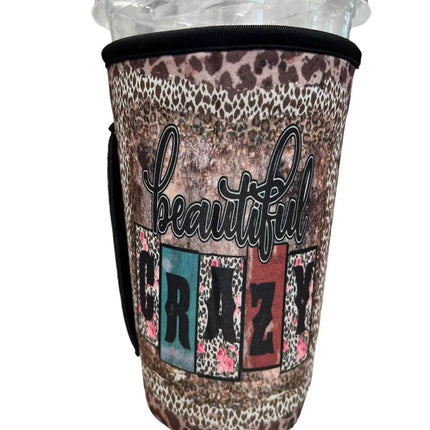 20 OZ Beautiful Crazy Insulated Cup Cover Sip Sleeve Fits 20-32 OZ Cups - Sip Sleeves