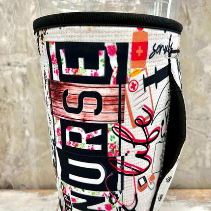 20 OZ Nurse Life Insulated Cup Cover Sip Sleeve Fits 20-32 OZ Cups - Sip Sleeves