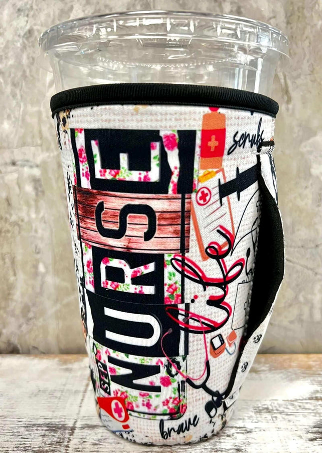 20 OZ Nurse Life Insulated Cup Cover Sip Sleeve Fits 20-32 OZ Cups - Sip Sleeves