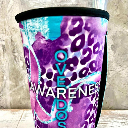 **NEW** 20 OZ Overdose Awareness Insulated Cup Cover Sip Sleeve Fits 20-32 OZ Cups - Sip Sleeves