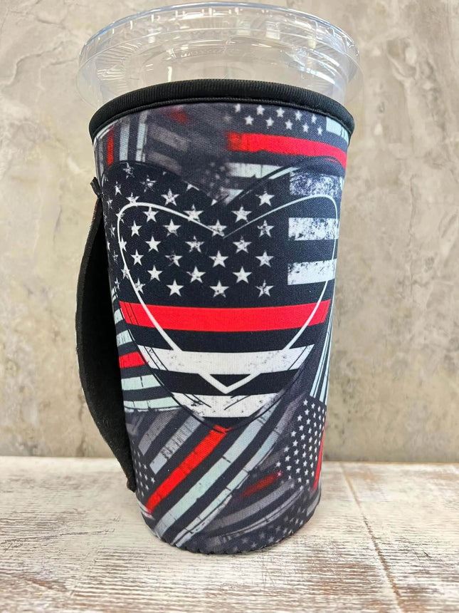 NEW** 30 OZ RED LINE Heart Insulated Cup Cover - Sip Sleeves