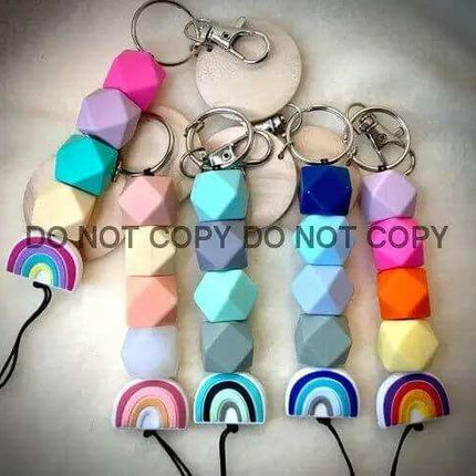 NEW* * Boho Rainbow Silicone Bead Keychains - Sip Sleeves