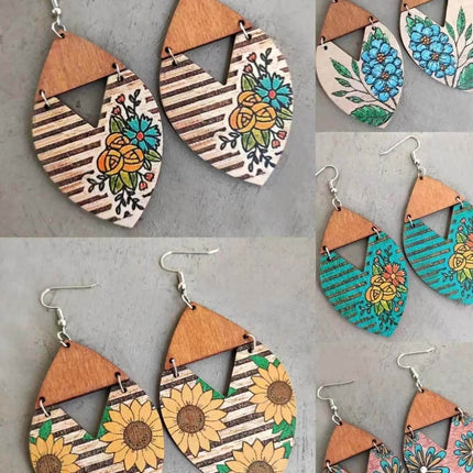 *NEW* Garden Grace Painted Wood Earrings - Sip Sleeves