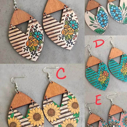 *NEW* Garden Grace Painted Wood Earrings - Sip Sleeves