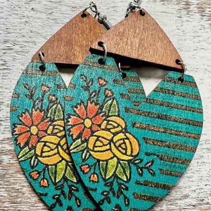 *NEW* Garden Grace Painted Wood Earrings - Sip Sleeves