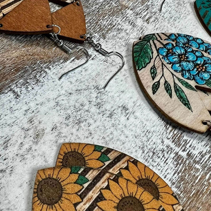*NEW* Garden Grace Painted Wood Earrings - Sip Sleeves