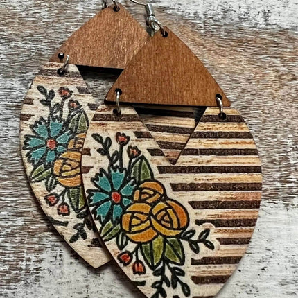 *NEW* Garden Grace Painted Wood Earrings - Sip Sleeves