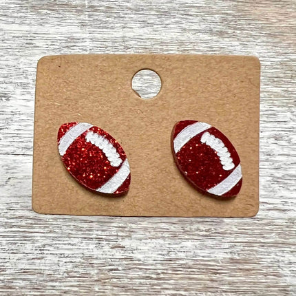 *NEW* Glitter Football Acrylic Laser Cut Earrings - Sip Sleeves