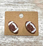 *NEW* Glitter Football Acrylic Laser Cut Earrings - Sip Sleeves