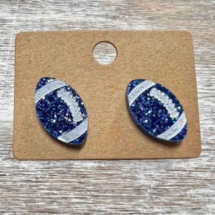 *NEW* Glitter Football Acrylic Laser Cut Earrings - Sip Sleeves